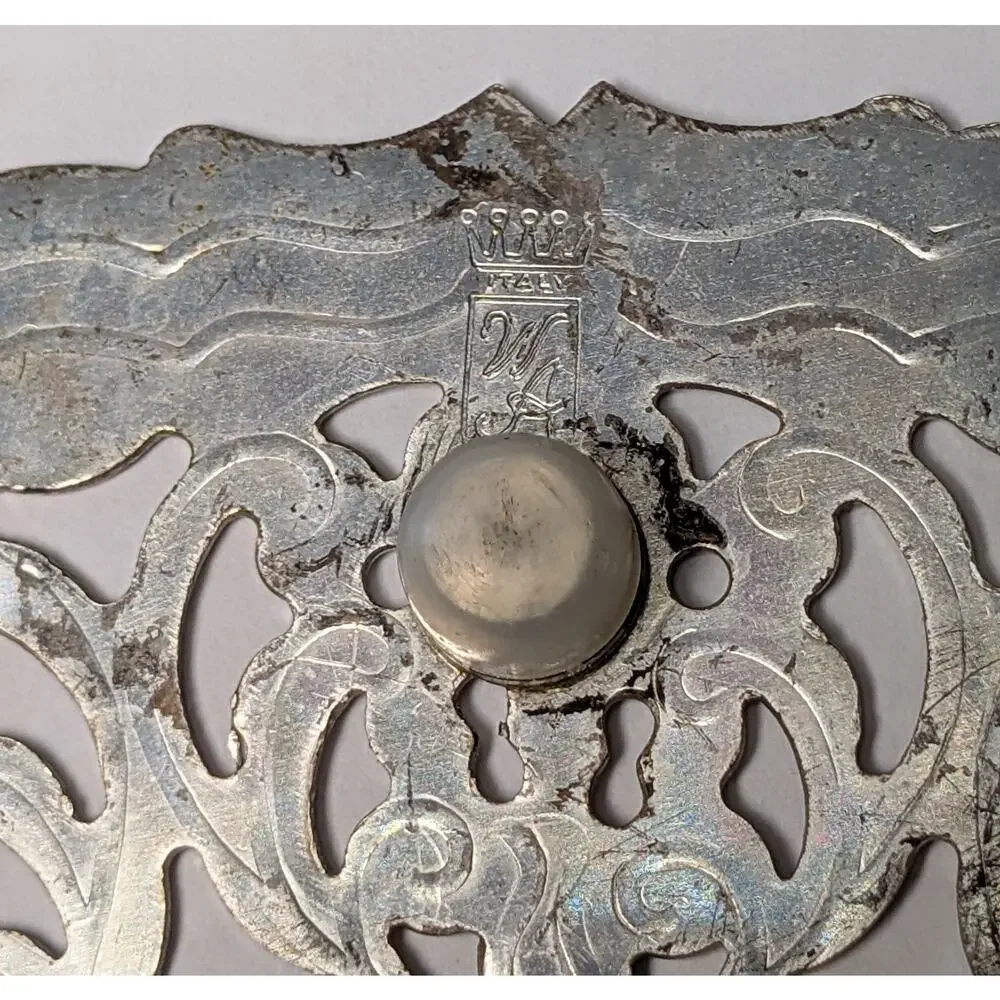 Vtg William Adams SilverPlated Trivet Initial 